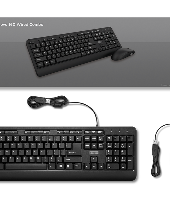 Lenovo 160 Wired Combo Keyboard & Mouse